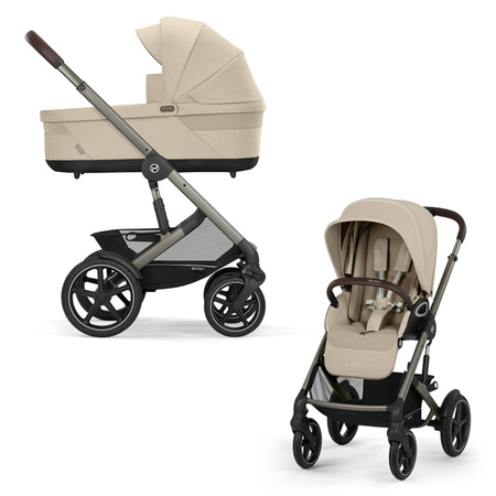 Cybex Talos S Lux Almond Beige wózek 4w1 głęboko-spacerowy z fotelikam Cloud G Plus i bazą G