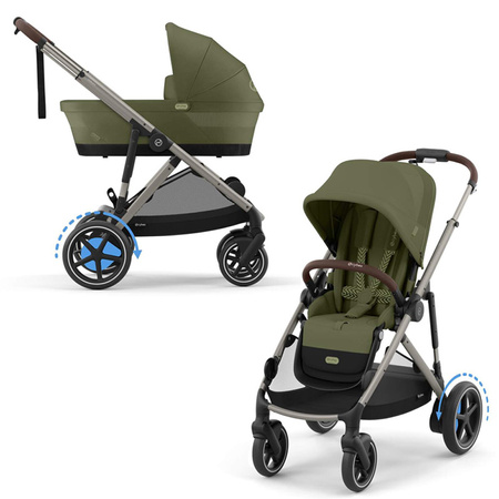Cybex e-Gazelle S Moss Green zestaw 3w1 z dodatkowym siedziskiem