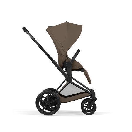 Cybex e-Priam 5.0 Comfort Matt Black Coconut Brown wózek 2w1 głęboko-spacerowy
