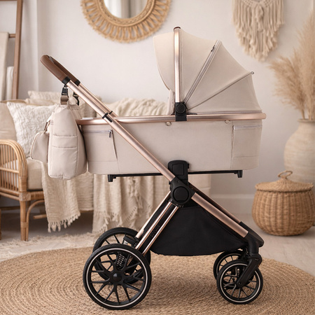 Adamex Spark Champagne Beige wózek 2w1 głęboko-spacerowy