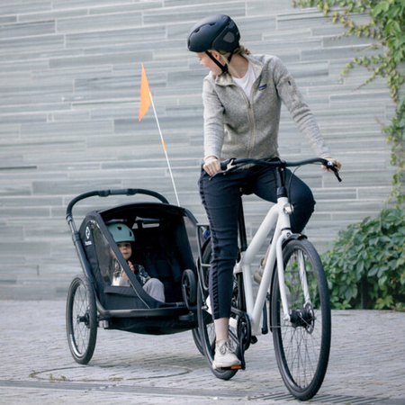 Hamax Breeze Navy/Cream Podwójna przyczepka rowerowa