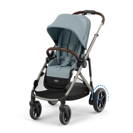 Cybex e-Gazelle S Stormy Blue zestaw 3w1 z dodatkowym siedziskiem