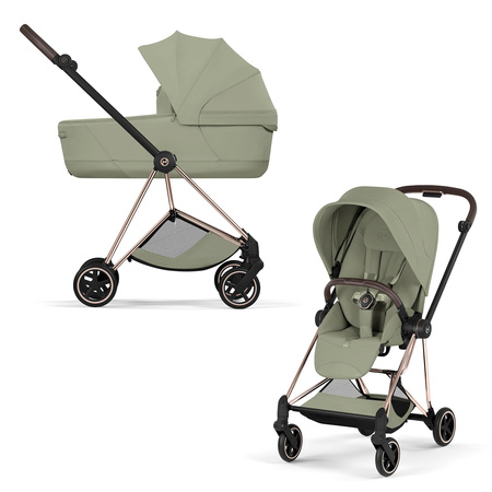 Cybex Mios 4.0 Style Rosegold Sage Green zestaw 3w1 z fotelikiem Cloud T i-Size