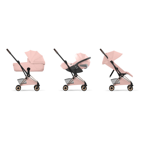 Cybex Coya 2 Style Rosegold Peach Pink zestaw 3w1 z fotelikiem Cloud T i-Size