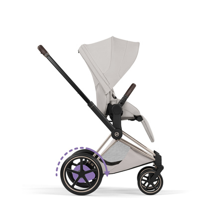 Cybex e-Priam 5.0 Champagne Gold City Grey wózek 2w1 głęboko-spacerowy