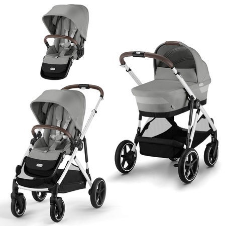 Cybex Gazelle S Stone Grey zestaw 2w1 z dodatkowym siedziskiem