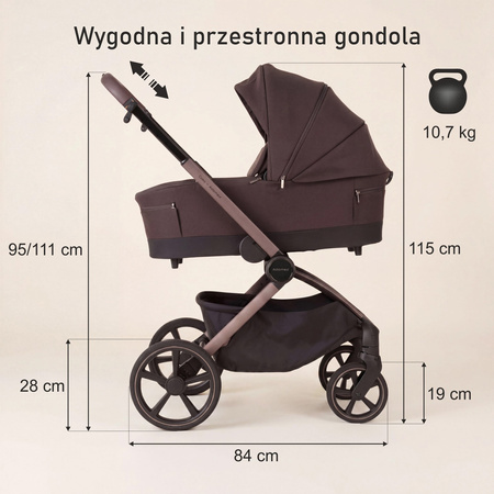 Adamex Como Chocolate Brown wózek 2w1 głęboko-spacerowy