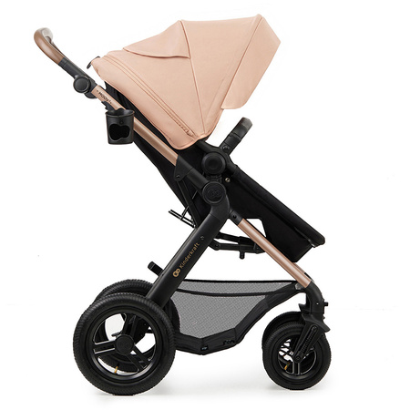 Kinderkraft Moov 2 Air Sand Beige wózek 3w1 głęboko-spacerowy z fotelikiem Mink