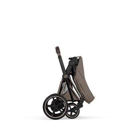 Cybex e-Priam 5.0 Champagne Gold Coconut Brown wózek 2w1 głęboko-spacerowy