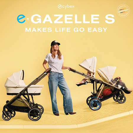 Cybex e-Gazelle S Seashell Beige zestaw 3w1 z dodatkowym siedziskiem