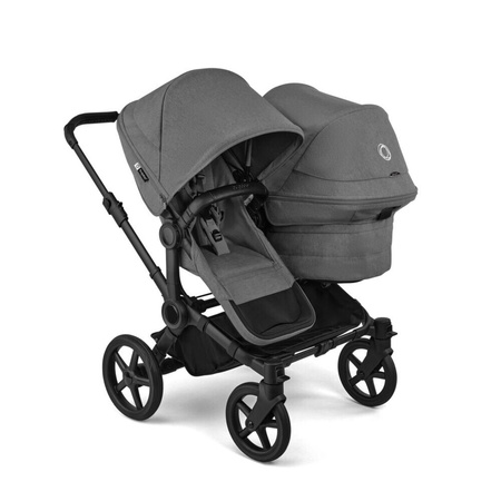 Bugaboo Donkey6 Duo Black/Moon Grey wózek 2w1 dla dwójki dzieci w różnym wieku