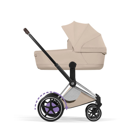 Cybex e-Priam 5.0 Chrome Brown Cozy Beige zestaw 3w1 z fotelikiem Cloud T i-Size