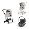 Cybex Mios 4.0 Style Chrome Brown City Gry zestaw 3w1 z fotelikiem Cloud T i-Size