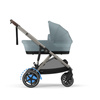 Cybex e-Gazelle S Stormy Blue zestaw 3w1 z dodatkowym siedziskiem