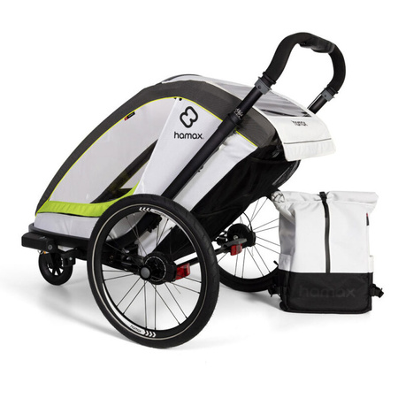 Hamax Breeze White/Green Podwójna przyczepka rowerowa
