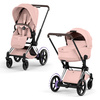 Cybex e-Priam 5.0 Chrome Brown Peach Pink wózek 2w1 głęboko-spacerowy