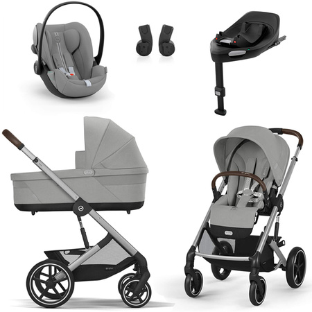 Cybex Balios S Lux 2.0 Stone Grey zestaw 4w1 z fotelikiem Cloud G Plus i Bazą G