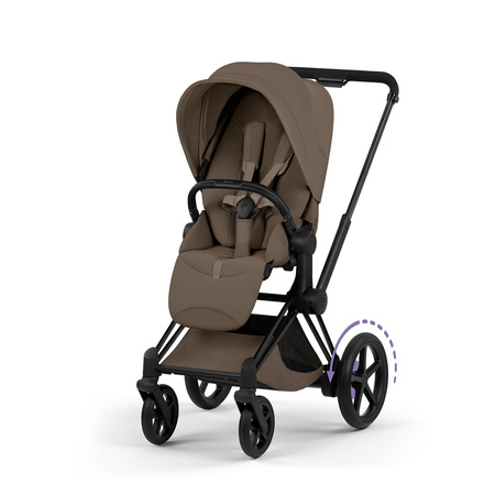 Cybex e-Priam 5.0 Matt Black Coconut Brown zestaw 3w1 z fotelikiem Cloud T i-Size