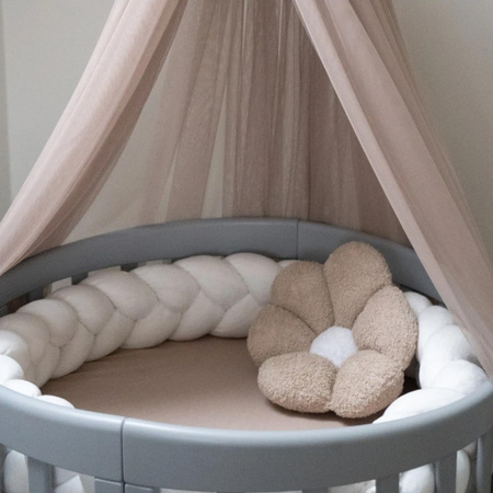 Waldin Welurowy Warkocz ochraniacz do łóżeczka 210 cm Ecru