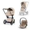 Cybex e-Priam 5.0 Rosegold Cozy Beige zestaw 3w1 z fotelikiem Cloud T i-Size
