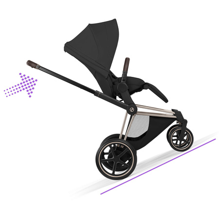 Cybex e-Priam 5.0 Champagne Gold Sepia Black wózek 2w1 głęboko-spacerowy