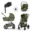 Cybex Balios S Lux 2026 ze składaną gondolą Moss Green zestaw 4w1 z fotelikiem Cloud G3 i-Size Plus i Bazą G3