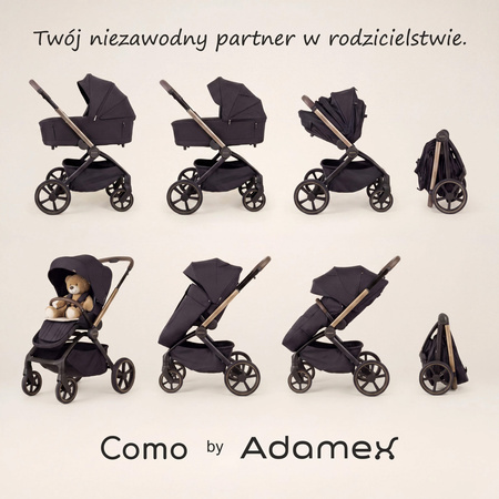 Adamex Como Satin Carbon wózek 2w1 głęboko-spacerowy