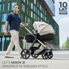 Kinderkraft Moov 2 Sand Beige wózek 3w1 głęboko-spacerowy z fotelikiem Mink