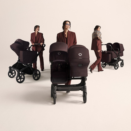 Bugaboo Donkey6 Duo Black/Cocoa Brown wózek 2w1 dla dwójki dzieci w różnym wieku