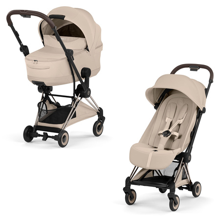 Cybex Coya 2 Style Champagne Gold Cozy Beige wózek 2w1 głęboko-spacerowy
