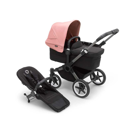 Bugaboo Donkey 5 Mono wózek 2w1 głęboko-spacerowy rama Graphite/Midnight Black-Morning Pink