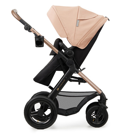 Kinderkraft Moov 2 Air Sand Beige wózek 3w1 głęboko-spacerowy z fotelikiem Mink