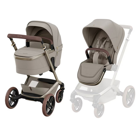 Maxi Cosi Fame Saphire Sand zestaw 4w1 z fotelikiem Maxi Cosi Pebble Slide Pro i Bazą FamilyFix Slide Pro