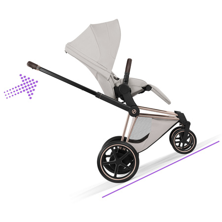 Cybex e-Priam 5.0 Rosegold City Grey wózek 2w1 głęboko-spacerowy