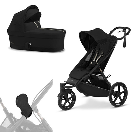 Cybex Avi Spin Moon Black zestaw 2w1 z Gondolą S i adapterami do gondoli