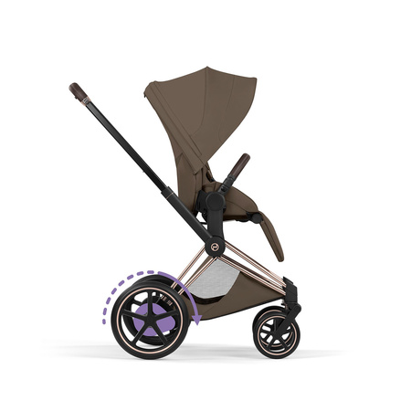 Cybex e-Priam 5.0 Rosegold Coconut Brown wózek 2w1 głęboko-spacerowy