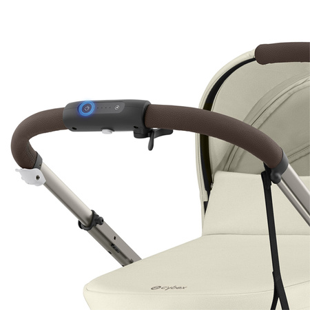 Cybex e-Gazelle S Seashell Beige zestaw 4w1 z dodatkowym siedziskiem i gondolą