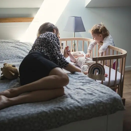 Waldin Łóżeczko 5w1 Białe z opcją kołyski