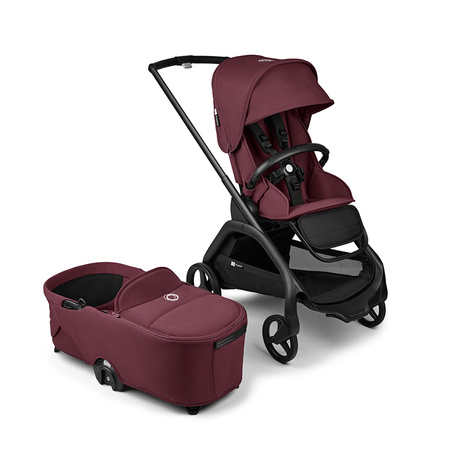 Bugaboo Dragonfly Komplet Black/Dark Cherry wózek 2w1 głęboko-spacerowy