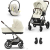 Cybex Balios S Lux 2.0 Seashell Beige zestaw 3w1 z fotelikiem Cloud G Plus