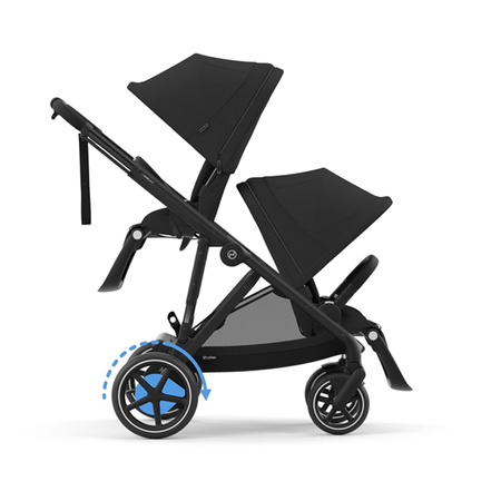 Cybex e-Gazelle S Moon Black zestaw 4w1 z dodatkowym siedziskiem i gondolą