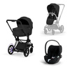 Cybex e-Priam 5.0 Comfort Matt Black Sepia Black zestaw 3w1 z fotelikiem Cloud T i-Size