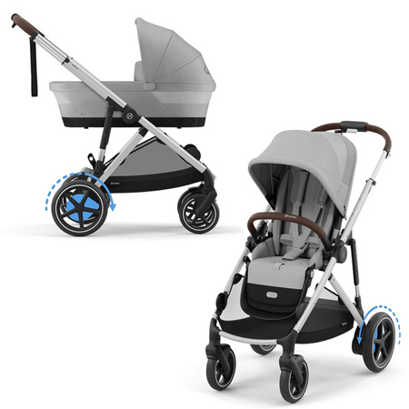 Cybex e-Gazelle S Stone Grey zestaw 3w1 z dodatkowym siedziskiem
