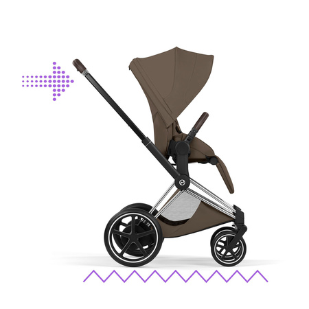 Cybex e-Priam 5.0 Chrome Brown Coconut Brown wózek 2w1 głęboko-spacerowy