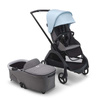 Bugaboo Dragonfly wózek 2w1 głęboko-spacerowy rama Black/Grey Melange-Skyline Blue