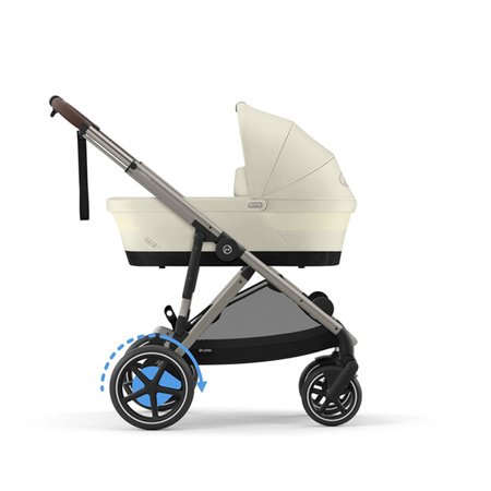 Cybex e-Gazelle S Seashell Beige zestaw 4w1 z dodatkowym siedziskiem i gondolą