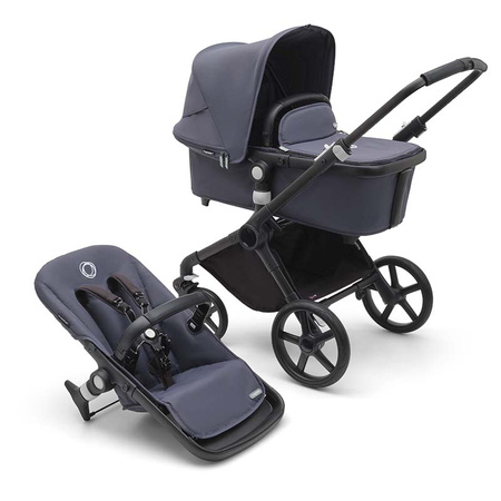 Bugaboo Fox Cub Black/Stormy Blue zestaw 4w1