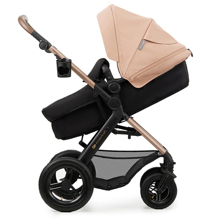 Kinderkraft Moov 2 Air Sand Beige wózek 3w1 głęboko-spacerowy z fotelikiem Mink
