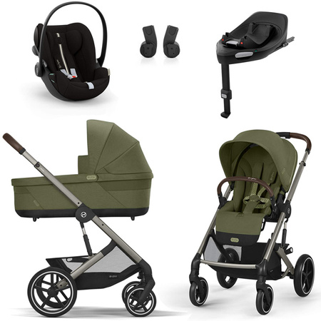 Cybex Balios S Lux 2.0 Moss Green zestaw 4w1 z fotelikiem Cloud G Plus i Bazą G
