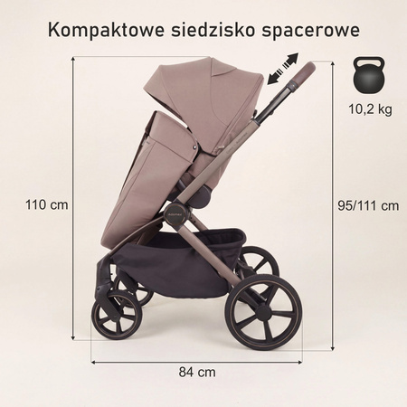 Adamex Como Chocolate Fango wózek 2w1 głęboko-spacerowy
